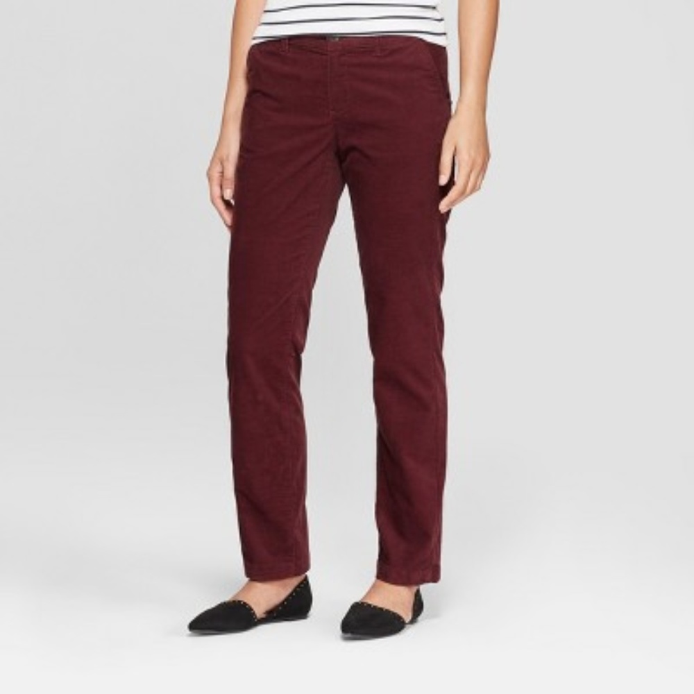 Slim Corduroy Pants - A New Day Burgundy 12R